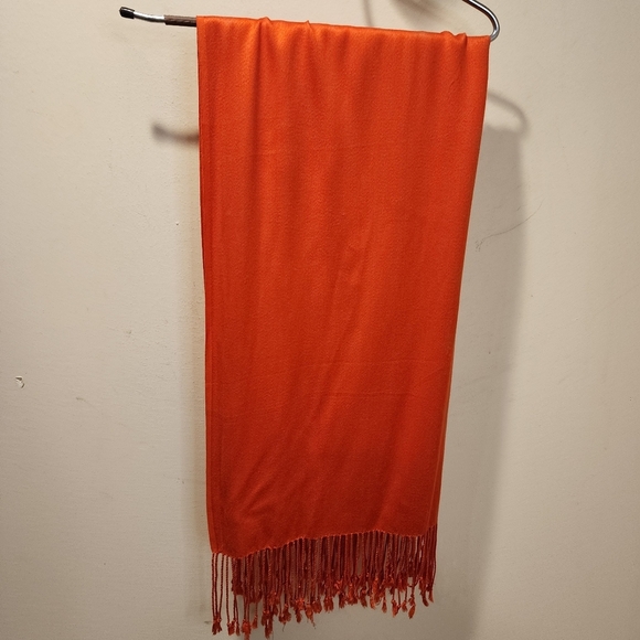 JONES NEW YORK Orange Light Weight Acrylic Scarf 22" x 72" - Picture 7 of 9